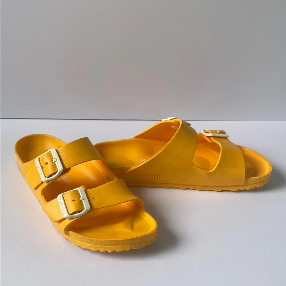 Birkenstock Yellow Sandals with Buckle Detail - Picture 10 of 11